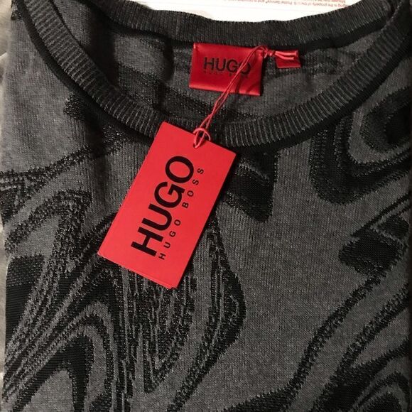 HUGO BOSS REGULAR-FIT SWEATER WITH JACQUARD-KNITTED GLITCH PATTERN XXL - Picture 5 of 9